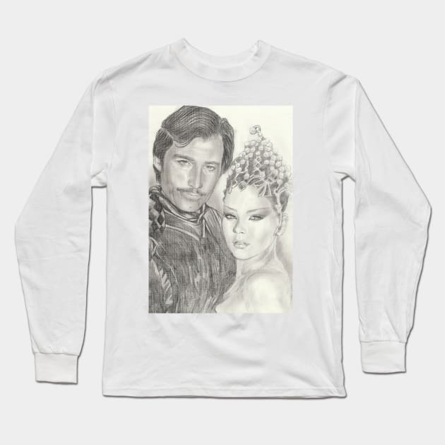 Timothy Dalton and Ornella Muti in Flash Gordon Long Sleeve T-Shirt by Svetlana Pelin